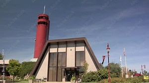The Observation Tower of the Tower Park with the Village Hall at Peoria Heights,