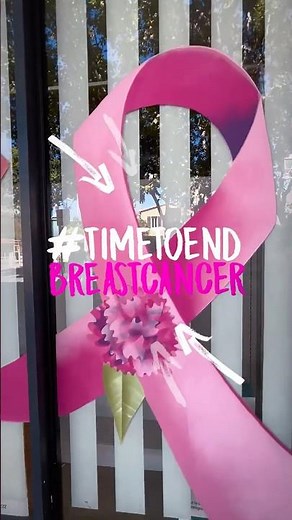 #OctobreRose 2025 🎀 Fresque peinture vitrine avec ruban rose géant / Déco spécial Pharmacie