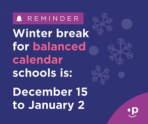 Hey Peel Fam! Balanced Calendar Schools' winter break is right around the corner! Starting from Monday, December 15, 2025, to January 2, 2026. Tony Pontes P.S., Roberta Bondar P.S., Ray Lawson P.S. https://www.peelschools.org/calendar | Peel District School Board