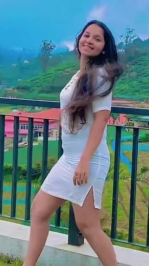 Elegant Balcony Fashion in a Lush Outdoor Setting