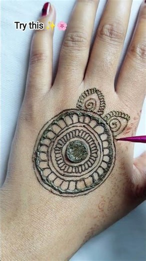 Easy Round Mandala Mehndi Design 😍 Back Hand Simple & Stylish Henna #shorts