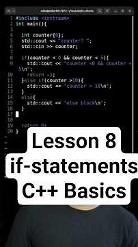 if statements in C++ [Learn C++ Shorts Lesson 8]