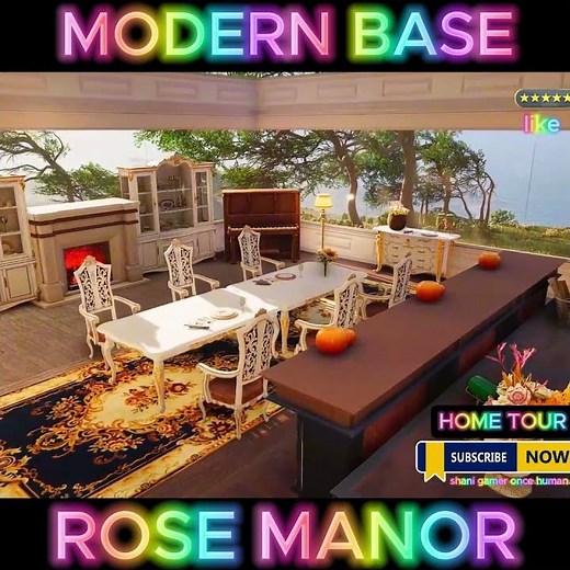 ONCE HUMAN BASE TOUR ROSE MANOR💖MODERN HOME #oncehuman #七日世界 #원스 휴먼