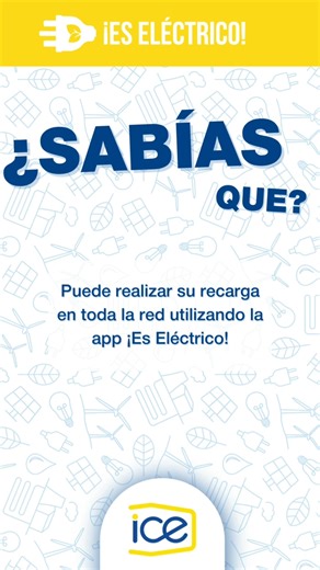 ⚡️ ¿Sabía que puede recargar su VE con la app? 📲 Con ¡Es Eléctrico!, su recarga es más fácil que nunca. Recargue en toda la red ICE directamente desde su celular. #EsElectrico #RecargaVE #MovilidadElectrica | ICE Electricidad