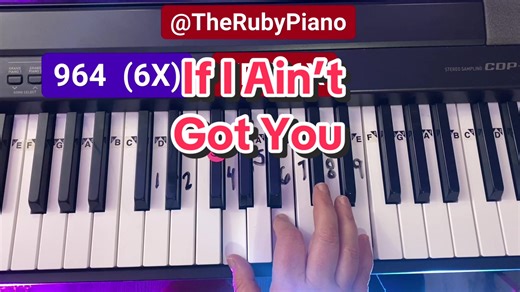Easy Piano Tutorial for 'If I Ain’t Got You' with Letters & Numbers