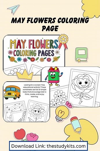 May Flowers Coloring Page – Springtime May Flowers Coloring Fun