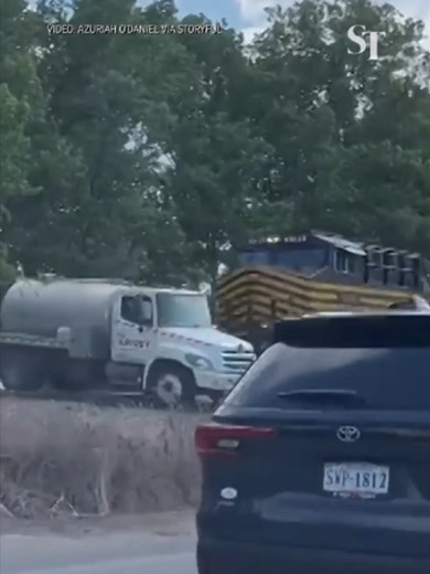 A train crashed into a septic truck on a rail crossing in Virginia, US, causing an explosion of waste. The truck driver suffered life-threatening injuries after he allegedly failed to stop at a stop sign. #US #accident #StraitsTimes