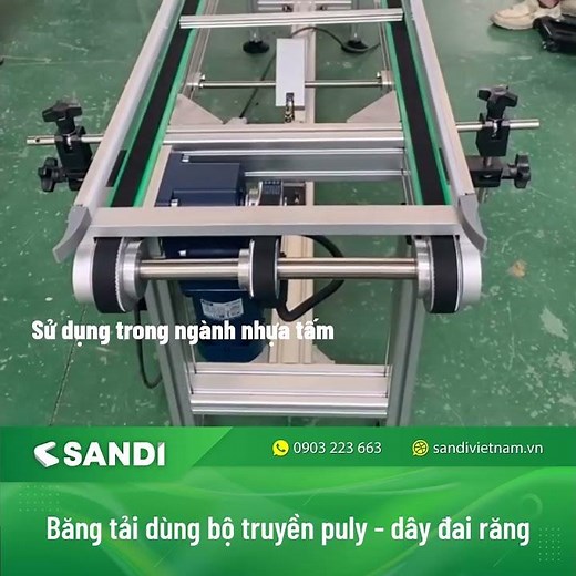 Băng tải dùng bộ truyền puly - dây đai răng