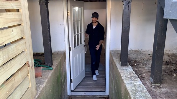 This man easily installed a basement entry door. Here is how!