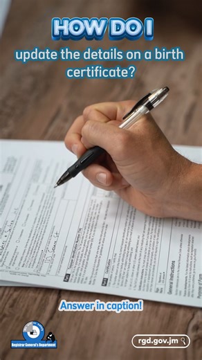 Need to re-register a birth, add your father’s name, or correct an error on your birth certificate? You can do it all online with ease! Just visit rgd.gov.jm, head to the Documents and Forms tab, select Record Update Forms, and apply for your updated certificate. Keep your records accurate—update your documents online today with RGD. 📄🧑‍💻 | RGD Jamaica