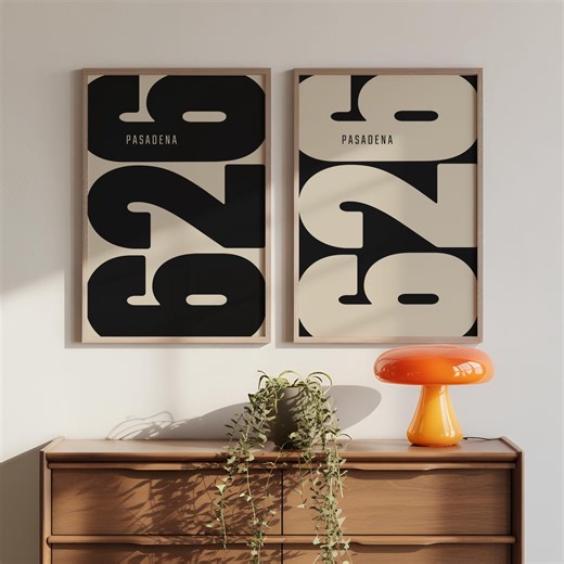 Pasadena 626 Ontario Area Code Print Set, Minimalist Typography Poster - Etsy