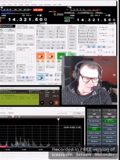 Working M0XXT Callum (DX Commander) on 20m while he was live on YT. Not really my style, but it’s cool to see the QSO and hear how the signal comes through. 1/4-wave vertical, mag mount, car roof. HF fun. #hamradio #hamtok #amateurradio #20m #portableops #hamr #radioamatori #14mhz