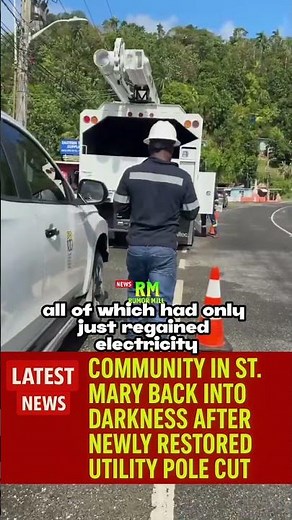 JPS reports that a newly installed utility pole was deliberately cut in an act of sabotage.