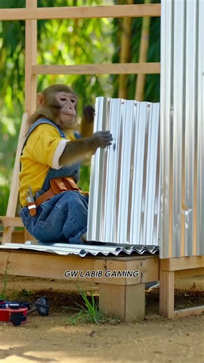 Funny Monkey make an Home made Home for Herself #shorts