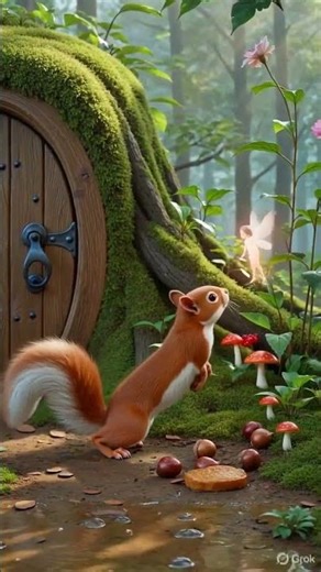Cozy Ghibli Style Forest 🌧️🐿️ Squirrel & Fairy Secret Tree House Magic ✨ ASMR #cozyrain