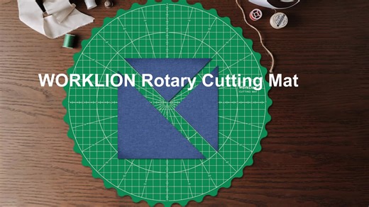 Rotary Self-Healing Cutting Mat 14x14 Inch Round Rotating Turntable Green PVC Grid Cut Matt for Sewing & Quilting & Crafts
