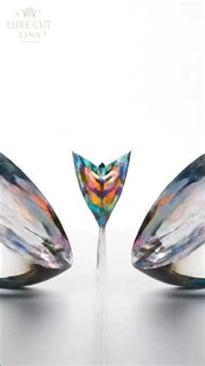 【ASMR】 Glass Orb Reveals Faceted Light Core ✂️💎🤍 #shorts #asmr