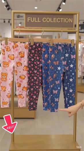 kit calça legging infantil menina! #modainfantil #infantil