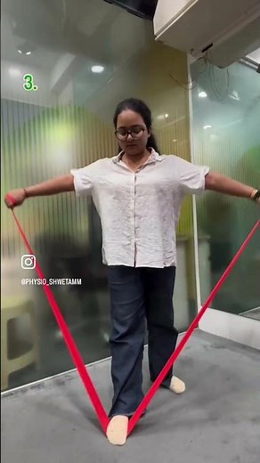 Posture correction with Thera band. #exercise #posture #physiotherapy #theraband #backpain #pain