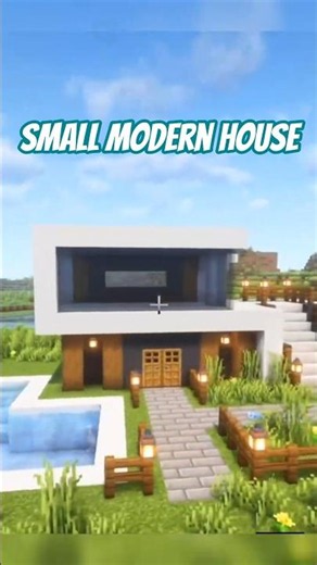 Minecraft: Easy small modern house tutorial #minecraft #build #survival