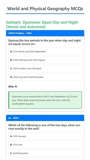 Equinoxes: Equal Day and Night Vernal and Autumnal