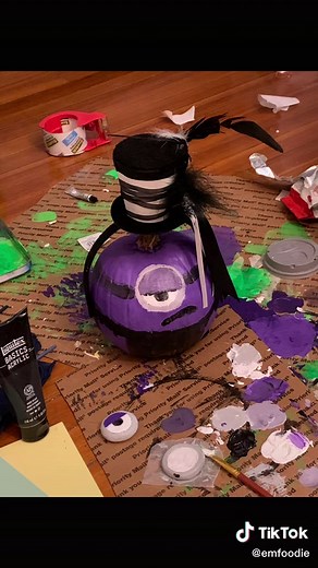 Purple Minion Pumpkin Painting Tutorial