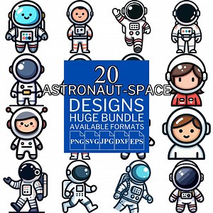Astronaut Space SVG Bundle: 20 Vector Designs for Cricut & Silhouette - Etsy