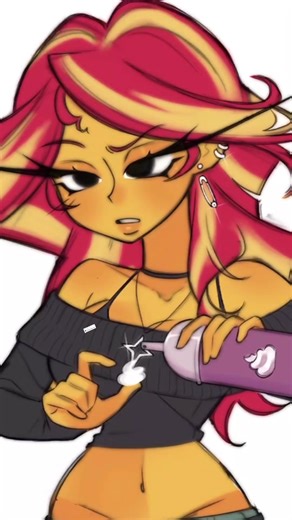 My Little Pony Fanart Drawing | Sunset Shimmer Grunge Aesthetic Illustration