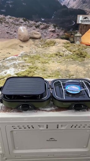 Double-Fire Folding Gas Stove 🔥 Double burners cook faster. Foldable, lightweight, and easy to carry. Perfect for camping, picnics, and travel. #CampingStove #PortableStove #OutdoorGear #CampingLife #PicnicEssentials