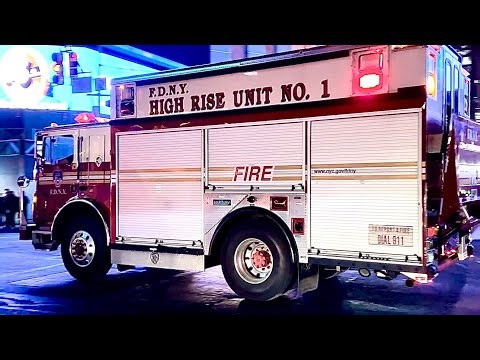 FDNY ENGINE 3 & FDNY HIGH RISE 1 RESPONDING URGENTLY ON 8TH AVENUE TO 10-77 FIRE ON WEST 43RD STREET