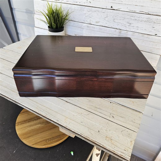 Reed & Barton Wooden Flatware Box – Brass Plate, Ornate Handles - Etsy