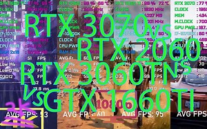 GTX 1660TI vs RTX 2060 vs RTX 3060TI vs RTX 3070在10款游戏中的表现丨游戏混剪【显卡测试】