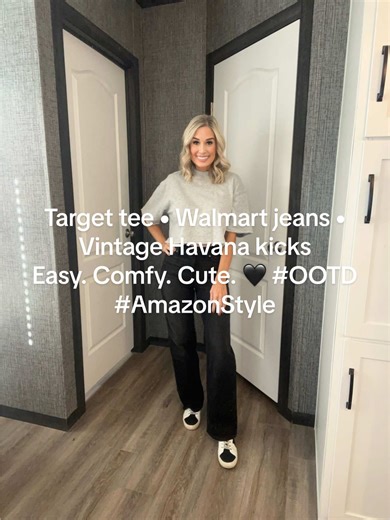 Casual cool girl energy! 🖤 Walmart wide-leg jeans, Amazon cropped tee, and the comfiest Vintage Havana sneakers for that effortless street-style vibe. Perfect for coffee runs, errands, or a chill day at the salon. #WalmartFinds #AmazonStyle #VintageHavana #OOTD #XO_Crystal Follow my LTK @XO_Crystal on the @shop.LTK app to view this post and get my exclusive app-only content! @shop.ltk https://liketk.it/5uU3F