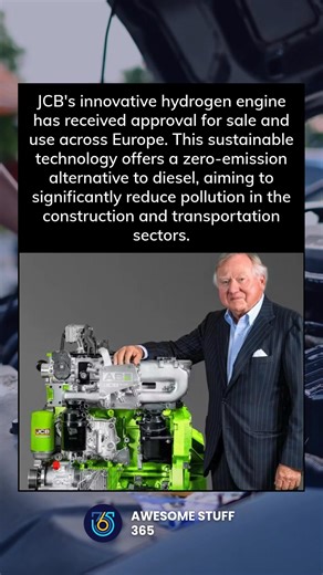 Step into the future of clean energy! 🌱💨 JCB’s hydrogen engine is a game-changer in sustainable technology. Approved for use across Europe, this zero-emission powerhouse is set to transform the construction and transportation sectors, helping us reduce pollution and move towards a greener tomorrow. 🚗🔧 The power to change the world is in innovation like this. Let’s fuel a cleaner, more sustainable future. #Innovation #Sustainability #CleanEnergy #HydrogenEngine | Awesome Stuff 365