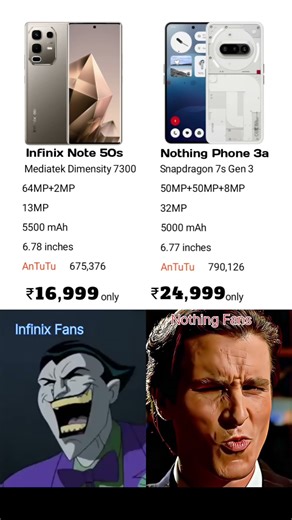 Infinix Note 50s 5g+ vs Nothing phone 3a 🤯 comparison #nothingphone3a​ #infinixnote50s​