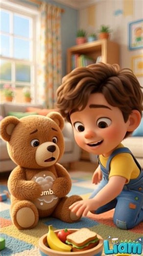 Oh no! Bobo is Hungry!🧸 🍎 | Liam Porter & Friends #explore #trending #nurseryrhymes #kidssongs #kids