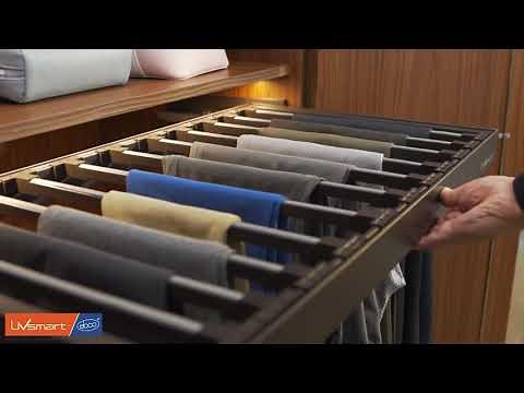 Wardrobe Pull-out Trouser/Saree - Soft Close| Provides Creaseless storage with removable hangers