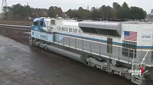 Bush funeral: ‘4141’ train pulls away carrying 41st president’s casket