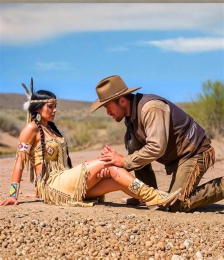 🤠🔥 APACHE WOMAN’S LEG WAS BITTEN BY A SNAKE — COWBOY SAVED HER LIFE BY SUCKING OUT THE POISON! The desert has its own rules. Cruel. Unforgiving. Unpredictable. It spares no one — not the seasoned cowboy, not the wandering traveler, not even the fierce Apache woman whose bloodline survived droughts, wars, and the endless hunger of the frontier. But on one scorching afternoon near the jagged cliffs of the Arizona Territory, the desert made an exception — not out of mercy, but because fate demand