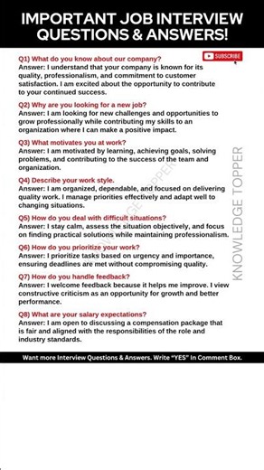 8 Most Important Job Interview Questions and Answers
