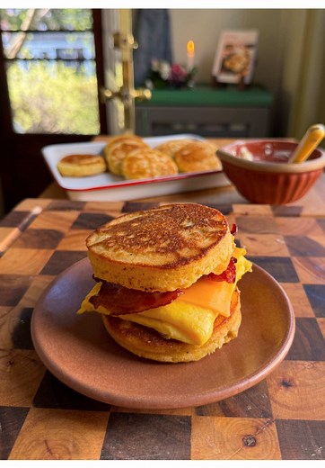 Cornbread McGriddles with Whipped Honey Butter
