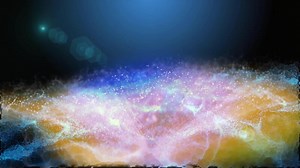 Download Magical waves of bright energy.High tech rainbow light ray particles and bokeh energy for free