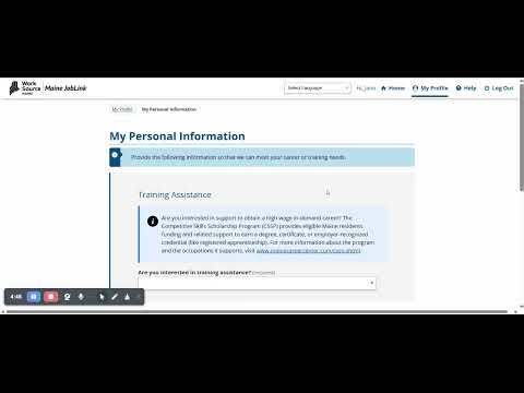 Using Maine JobLink to Apply for CSSP