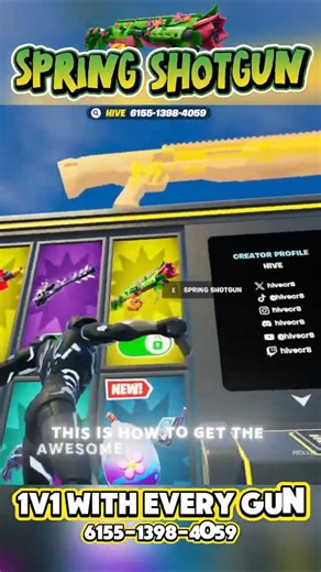 How to unlock the SPRING SHOTGUN in 1V1 WITH EVERY GUN!
