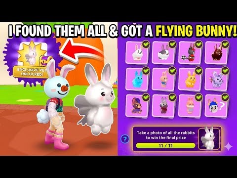 🐰🔍I Found All Pets & Got New FLYING RABBIT exclusive rewards 😍 || All rabbit location in PK XD