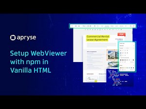 Setup WebViewer with npm in HTML (No Framework Needed) | Apryse
