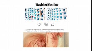 01 Electric Washing Machine, Laundry Washer, Mini for Office, Travel Home Use(Blue, 12)