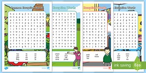 Year 1 Common Exception Words Word Search Activity Pack