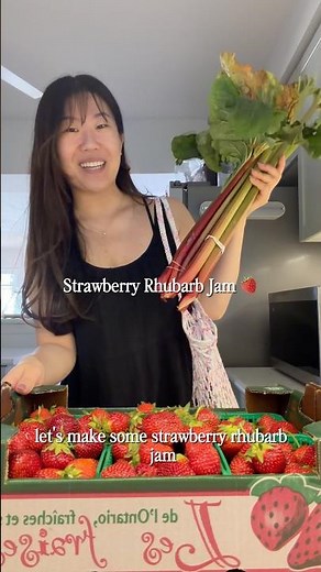 Strawberry Rhubarb Jam! 🍓#jam