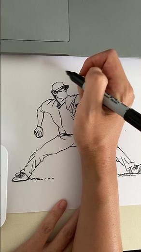 How to Draw a Baseball Pitching Pose: Study with shohei Ohtani (Live Highlight) #art #drawing